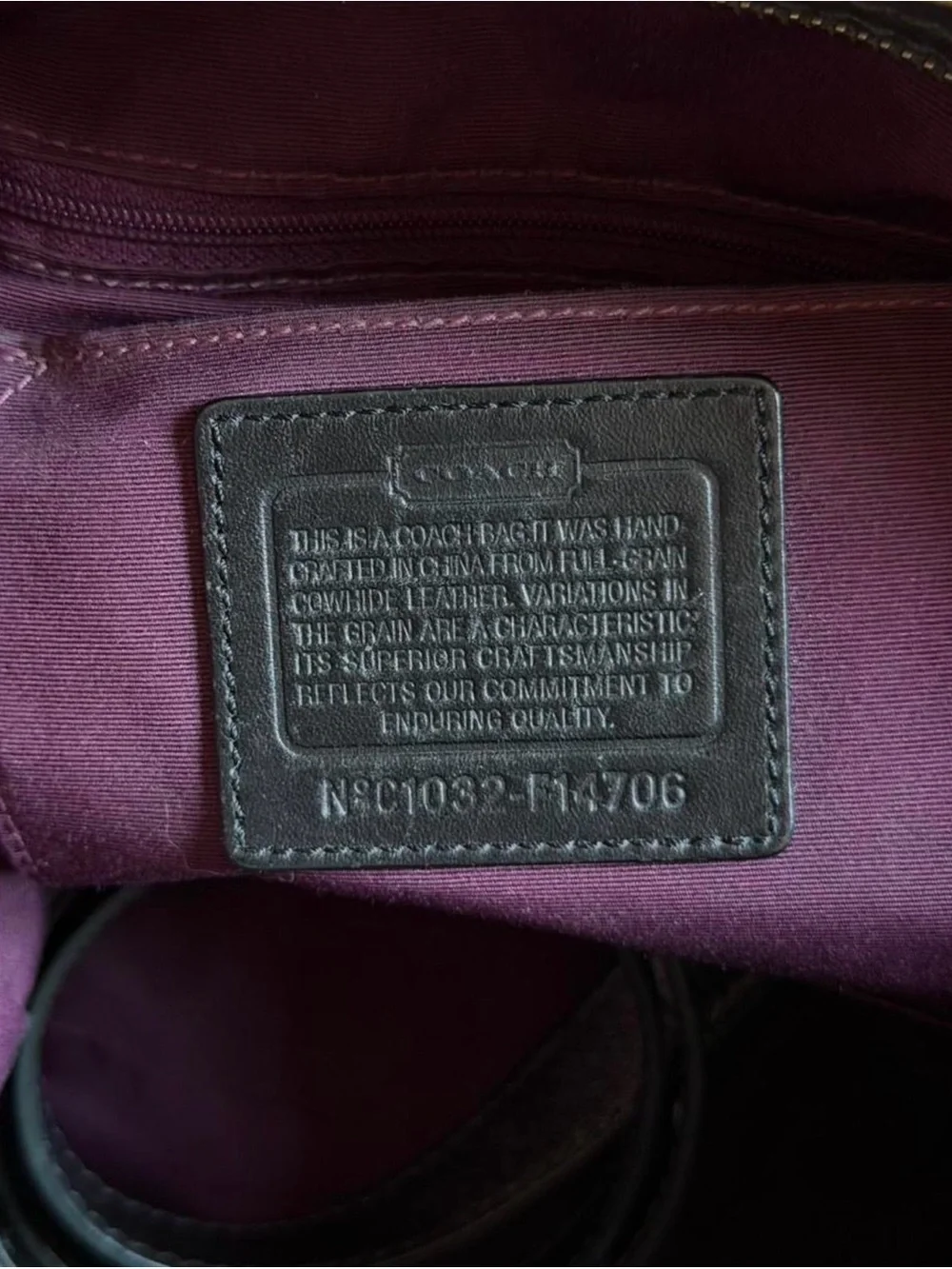 Coach Metallic Charcoal Leather Shoulder Bag
